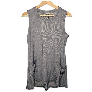 Logo Black Striped Tank Top With Pockets XS